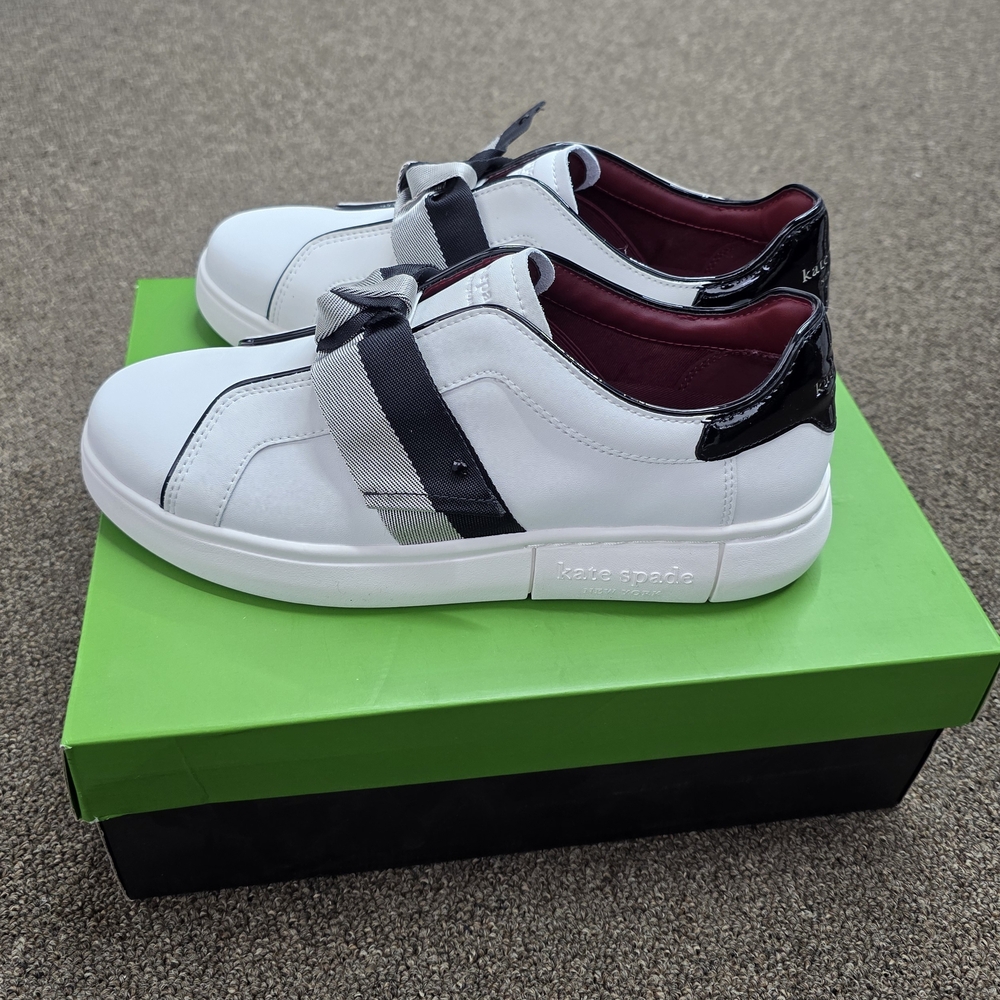 Kate Spade White and Black Sneakers